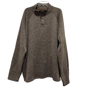 Sonoma Mens 1/4 Snap Brown Heather Pullover